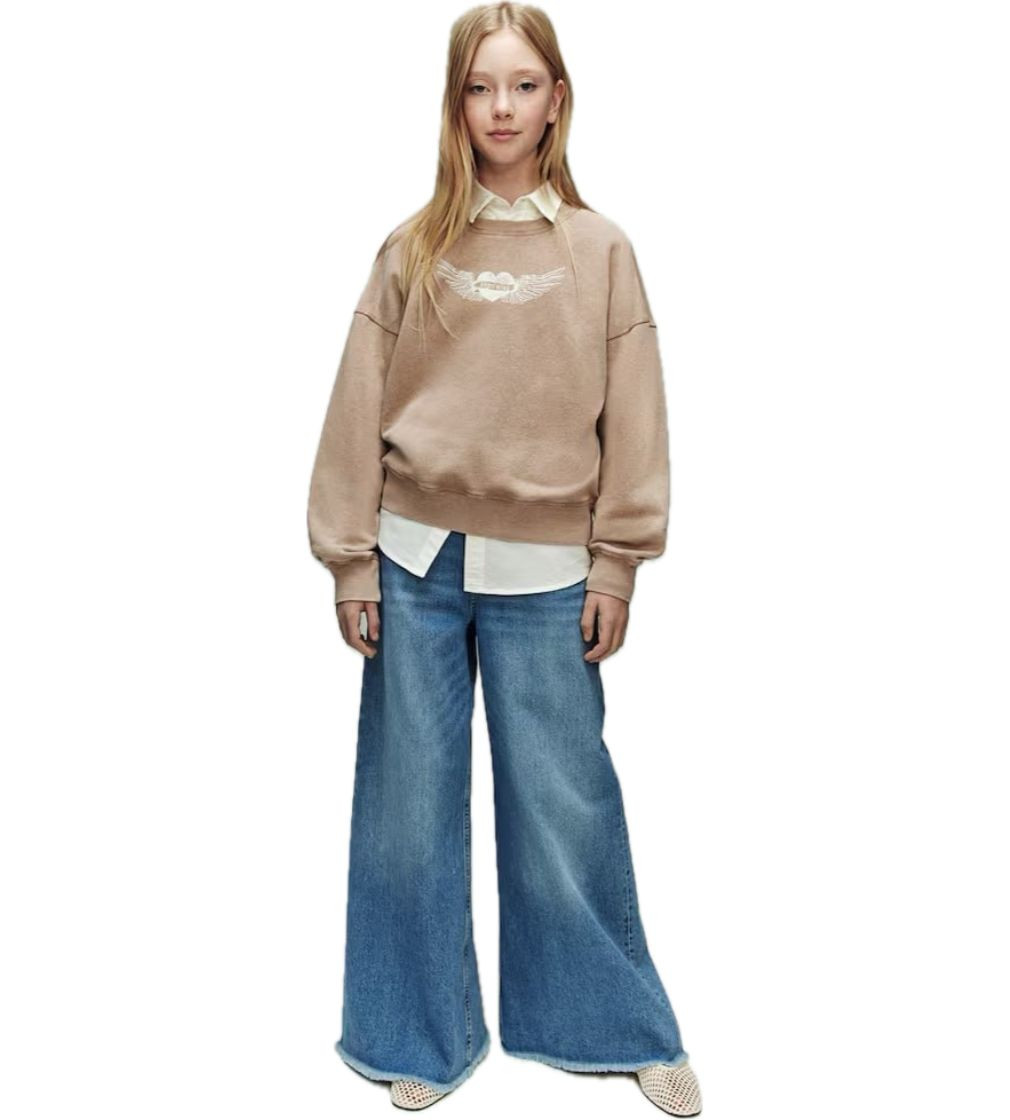 Світшот H&M Motif-detail sweatshirt - Beige/Angel Mind