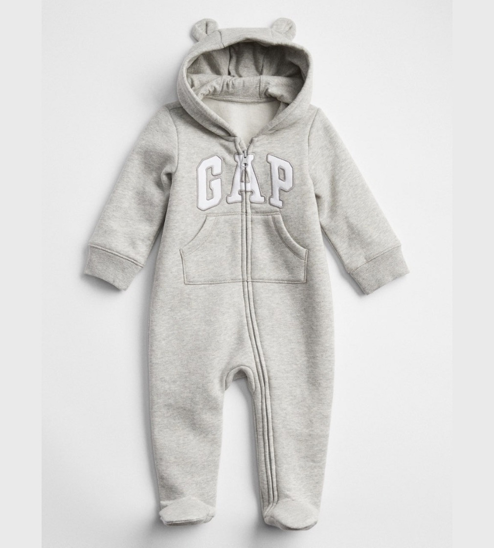Купить Комбинезон на флисе Baby Gap Logo One-Piece Gray And White Marl - фото 1