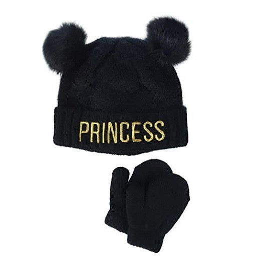 Купить Набор шапка и варежки The Children's Place Princess Black - фото 1