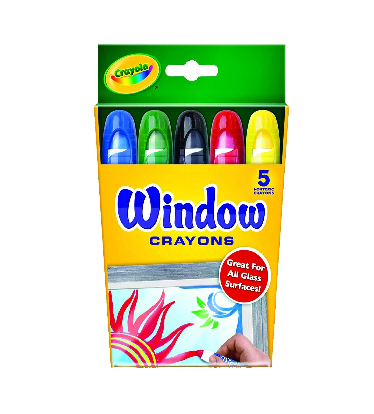 Купить Восковые мелки Crayola для рисования на стекле 5 шт. - фото 1
