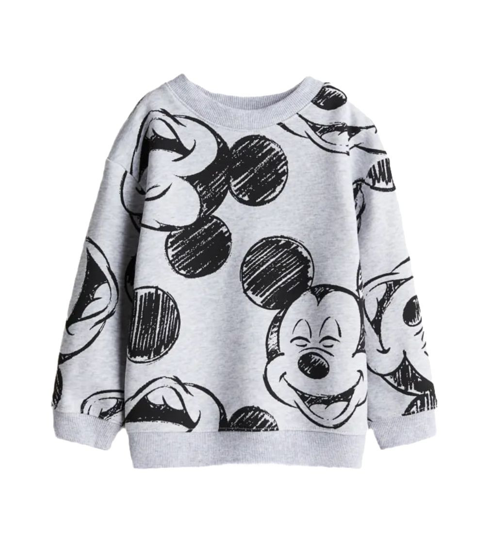 Купить Свитшот H&M Printed Light grey/Mickey Mouse - фото 1