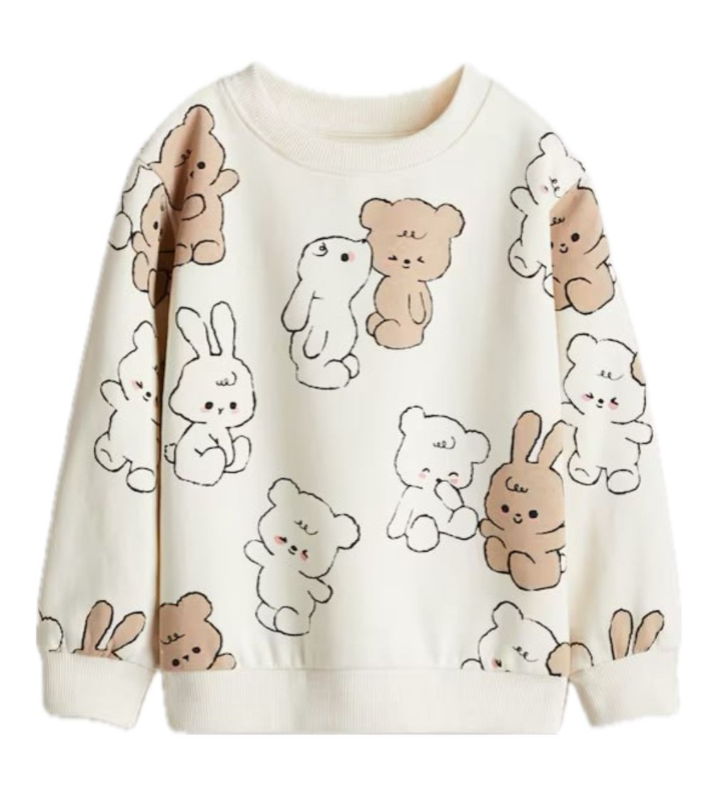 Світшот H&M Sweatshirt Cream/Teddy bears
