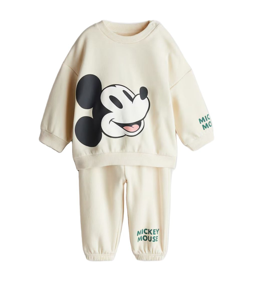 Купити Костюм H&M 2-piece Set with Motif - Cream/Mickey Mouse - фото 1