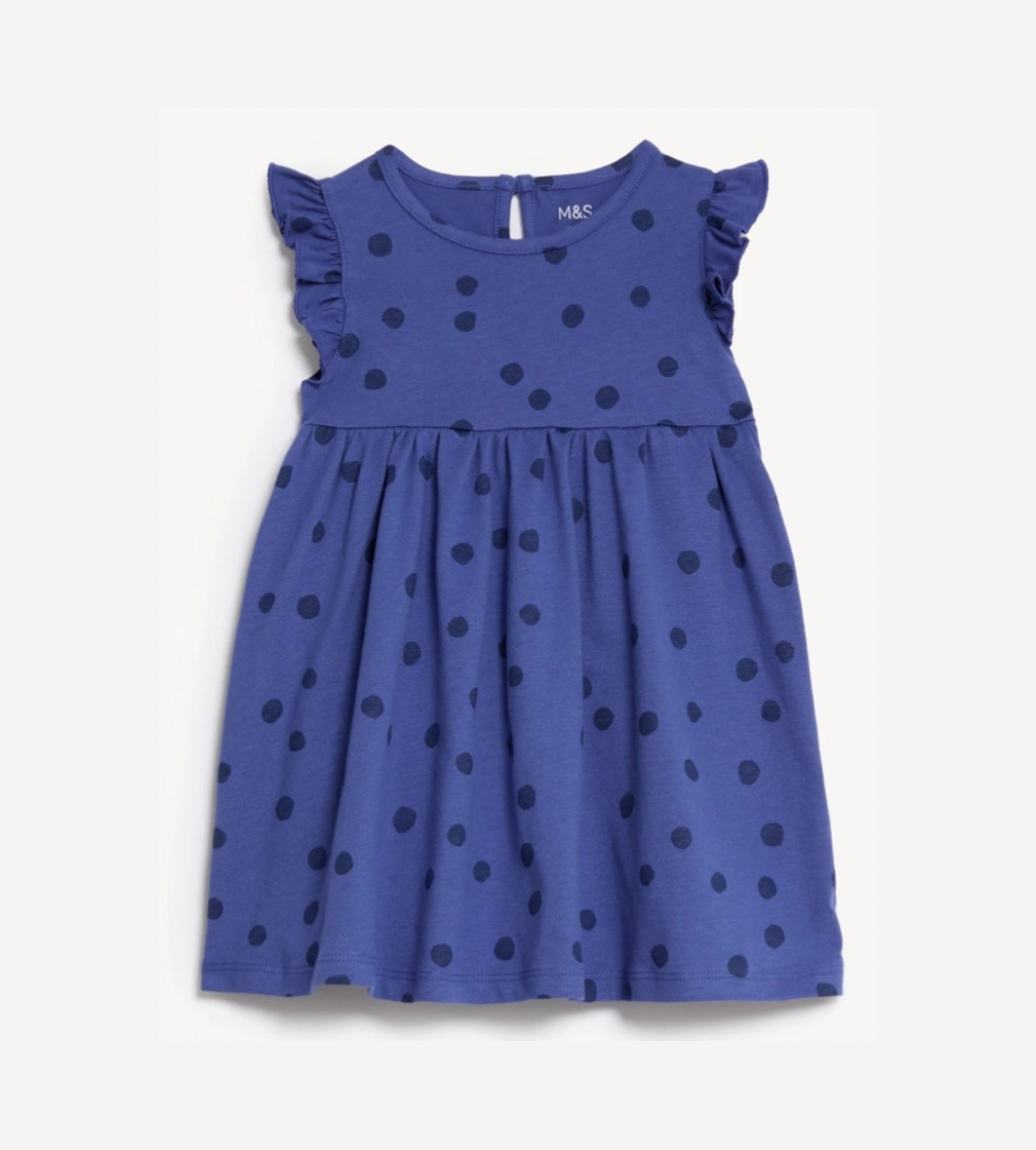 Купить Платье M&S Pure Cotton Spotted Blue - фото 1