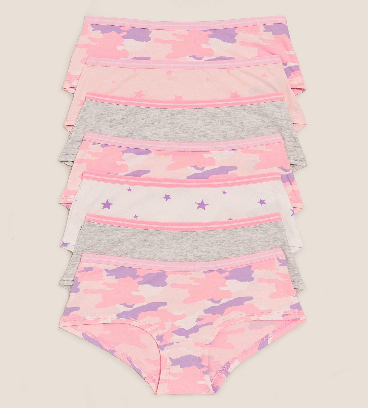 Купити Набір трусиків 7шт M&S Camouflage Pink Mix - фото 1