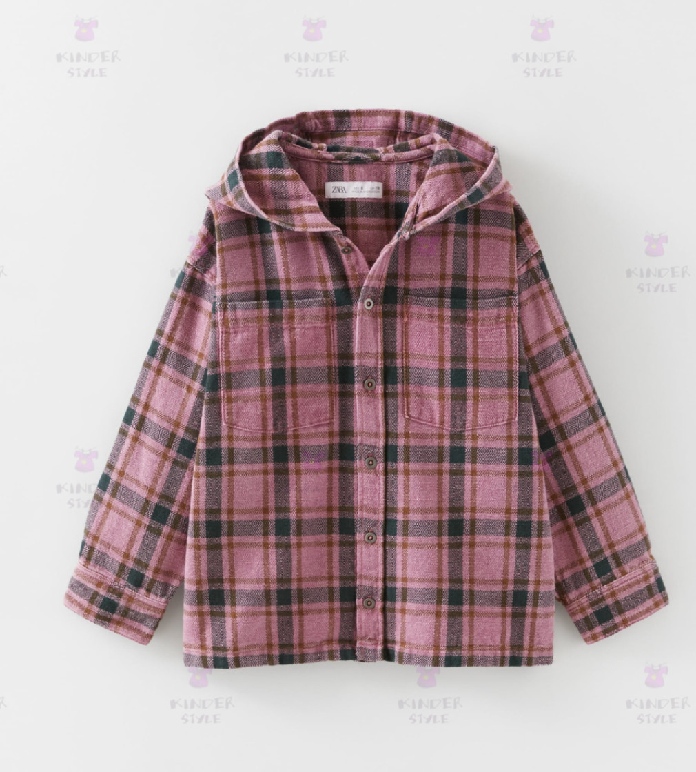 Купити Сорочка в клітинку Zara Black/Pink - фото 1