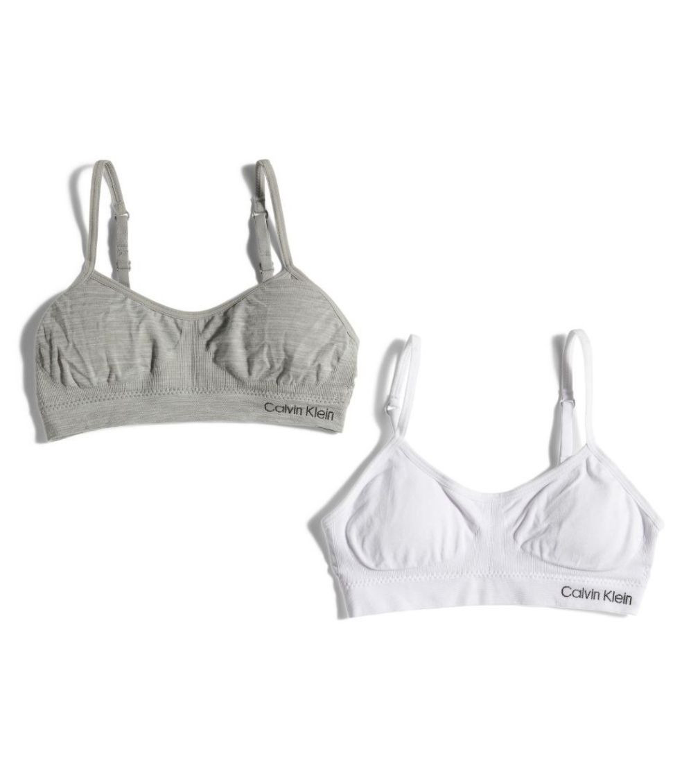 Купить Набор Топов 2 шт CALVIN KLEIN Girls Seamless Bralettes Heather Grey / White - фото 1