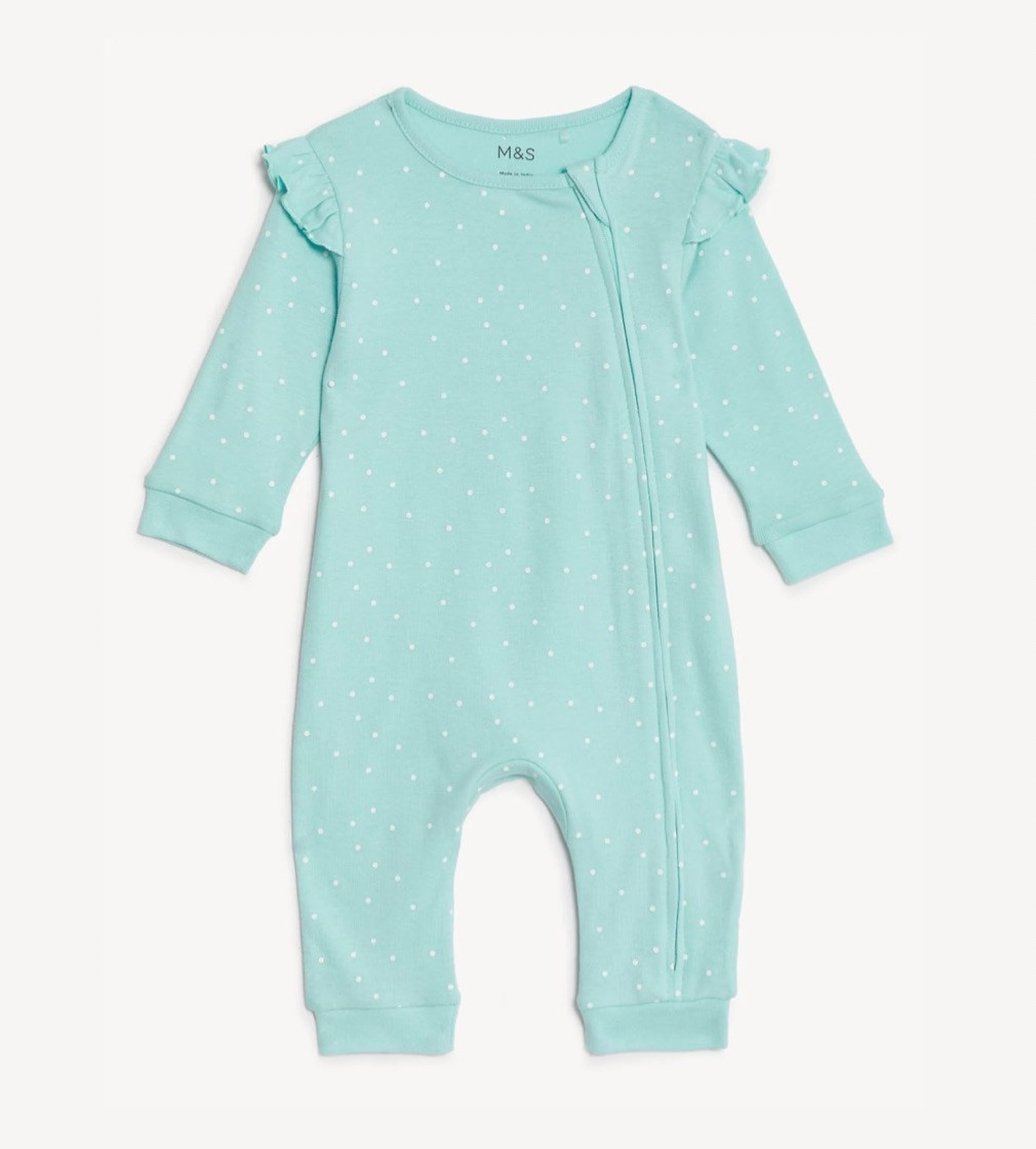 Купить Слип хлопковый M&S Pure Cotton Frill Spot Blue - фото 1