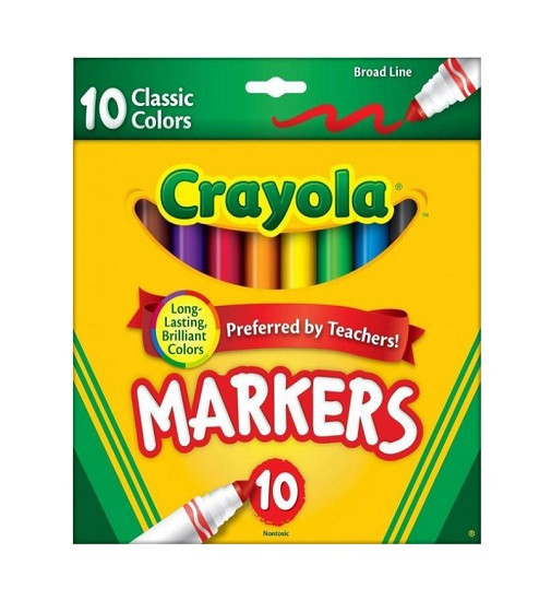 Купить Фломастеры Crayola Класические Classic Markers Broad Line 10 шт - фото 1