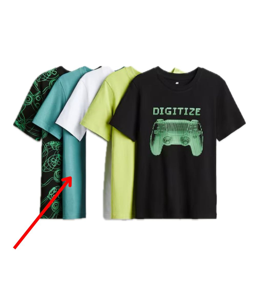Купити Футболка H&M Green Однотон - фото 1