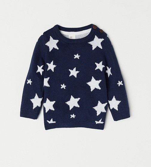 Джемпер H&M Звезды Синий/белый
