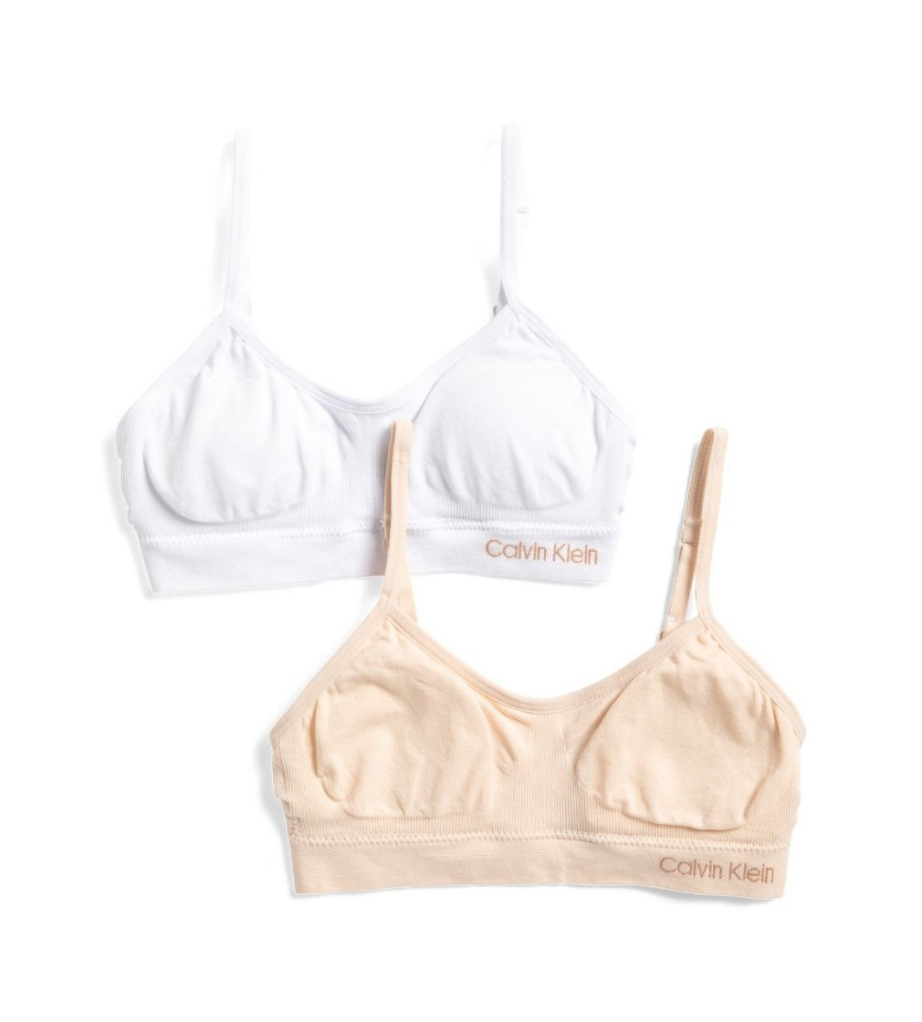 Купить Набор Топов 2 шт CALVIN KLEIN Girls Cropped Bras White/Nude - фото 1