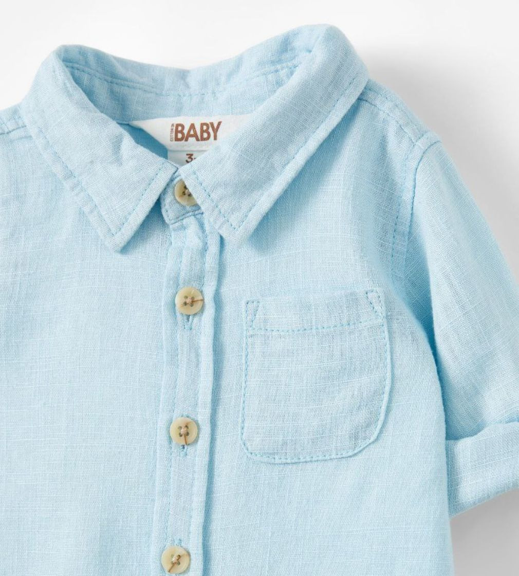 Купить Рубашка Cotton On Baby Rugged Shirt frosty blue - фото 1