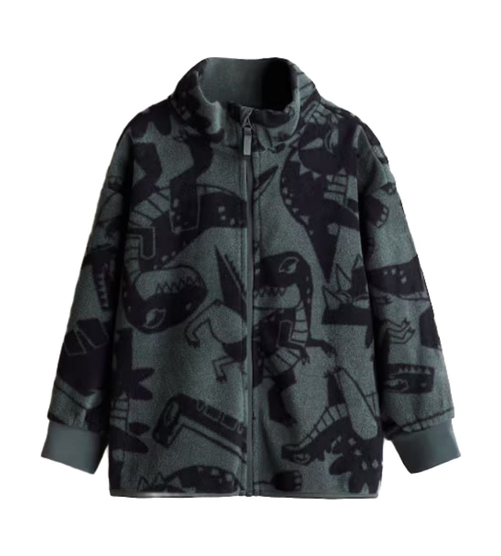 Купить Кофта Флисовая H&M Fleece Jacket - Dark green/dinosaurs - фото 1