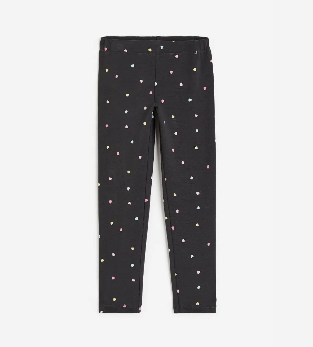 Купить Леггинсы на флисе H&M Dark grey/Hearts - фото 1