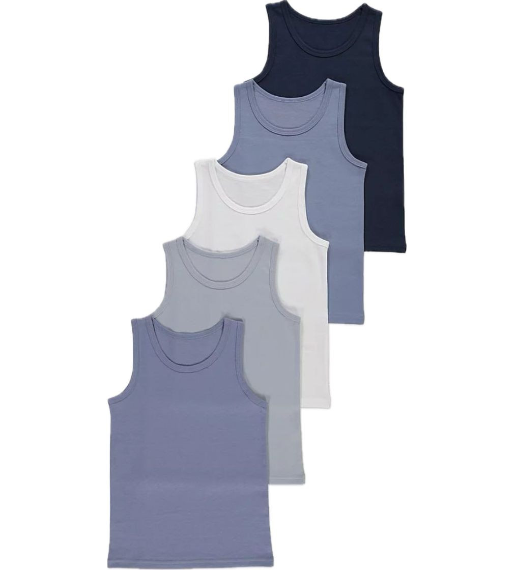 Купити Набір Майок 5шт George Blue Plain Vests 5 Pack New - фото 1