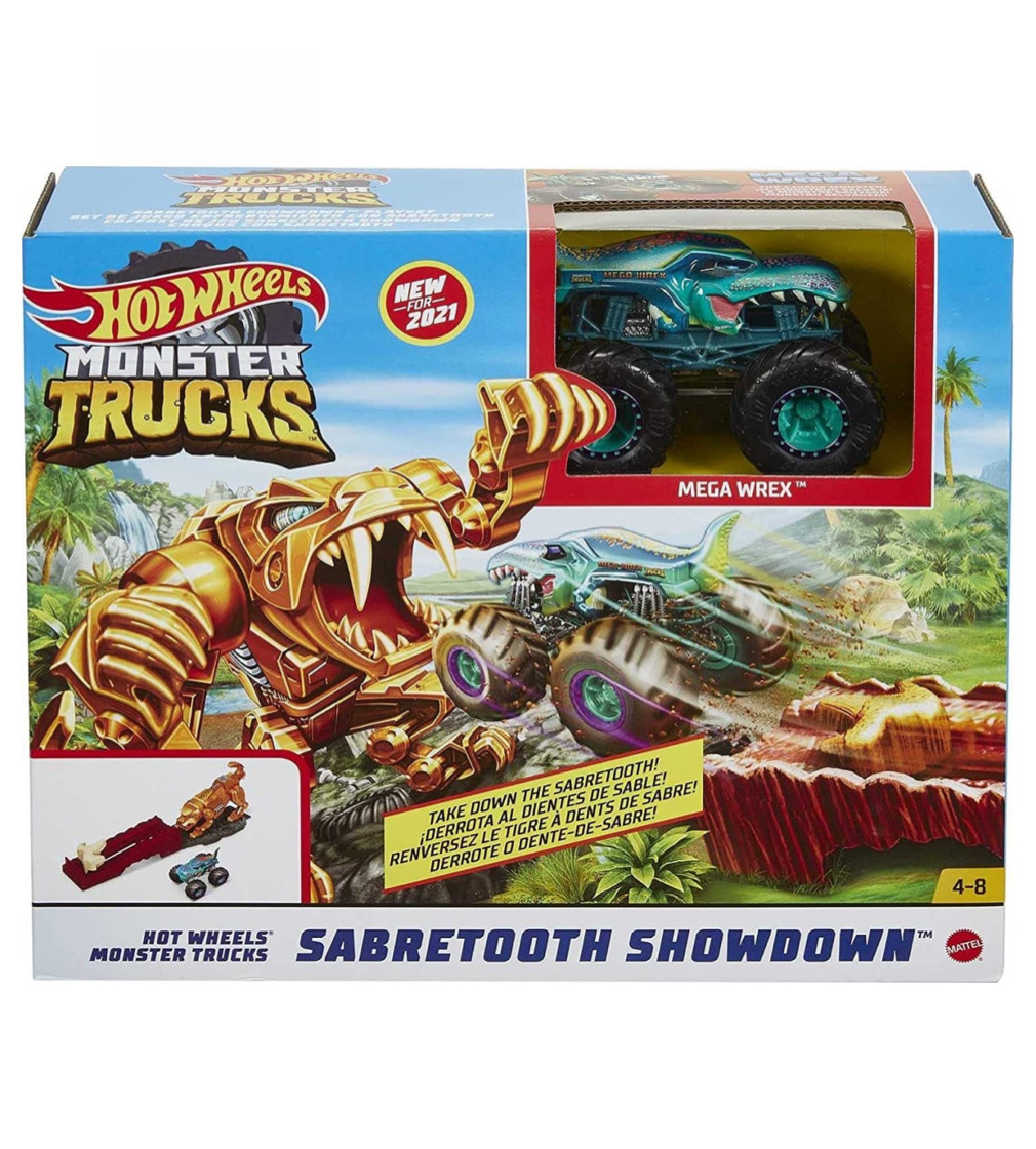 Купить Игровой набор Hot Wheels Monster Trucks Sabretooth Showdown Hero - фото 1
