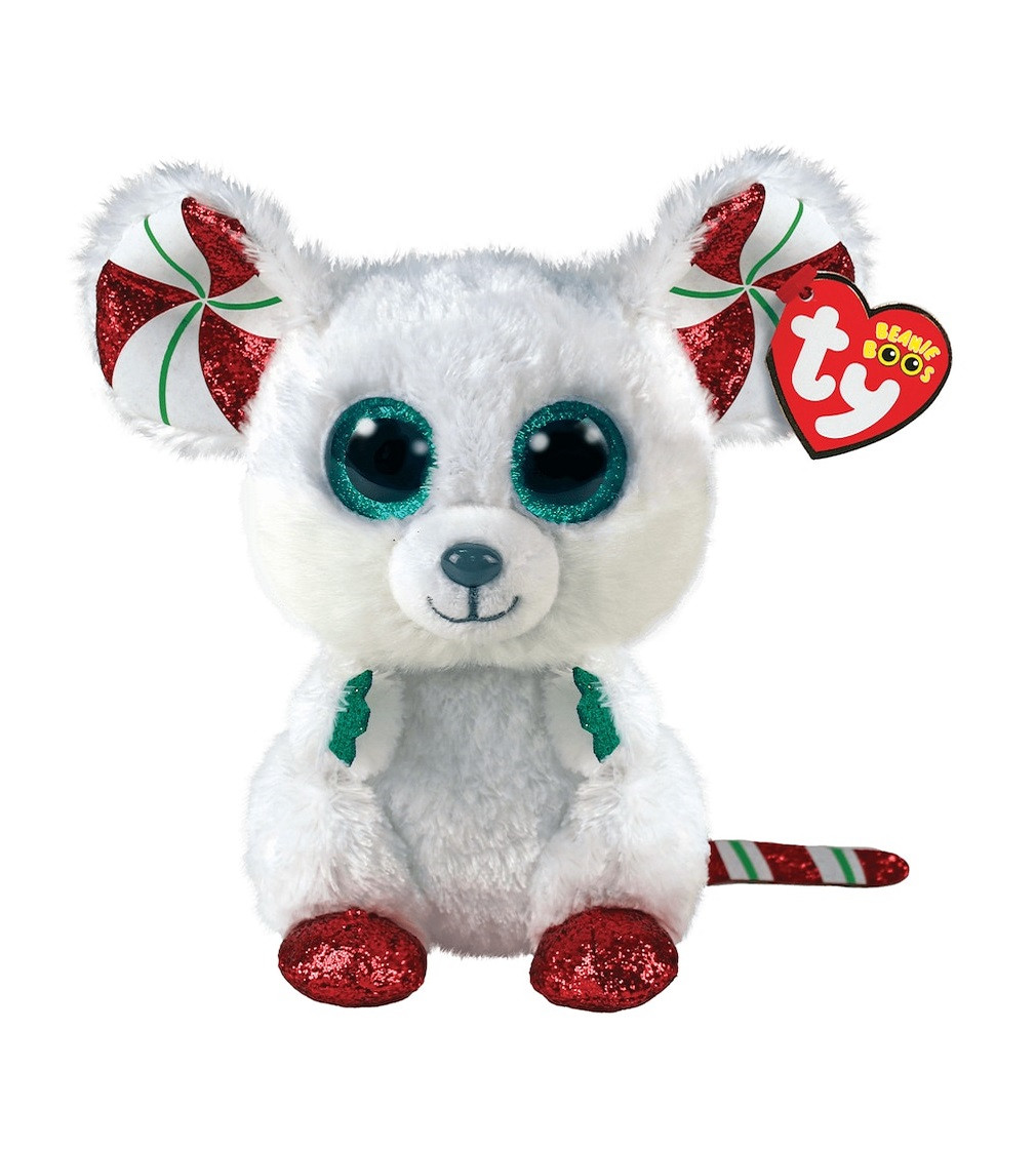 Купити М'яка іграшка Ty Beanie Boos ™ Chimney White Christmas Mouse, Regular - фото 1