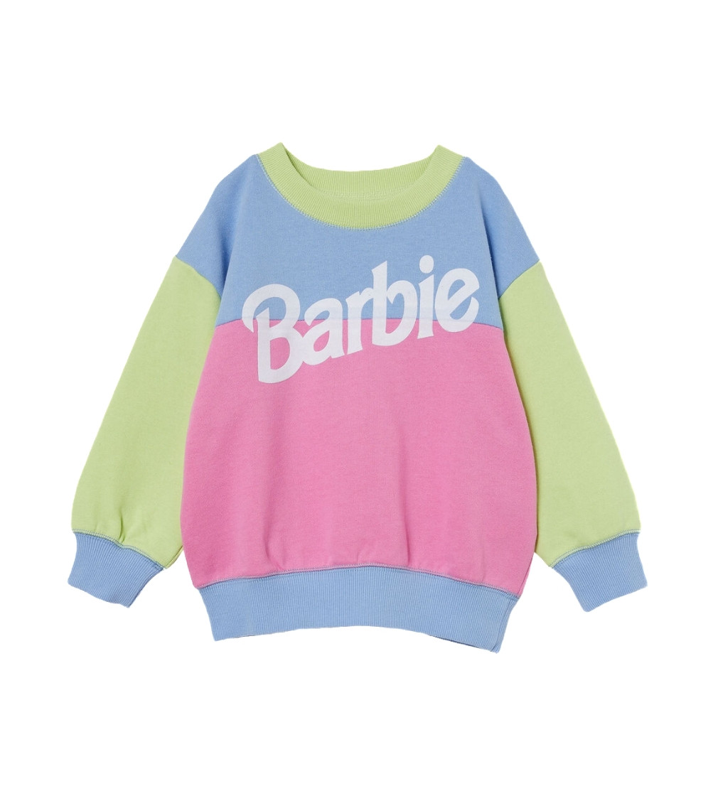 Купити Світшот на флісі Cotton On lcn mat barbie logo/dusk blue splice - фото 1