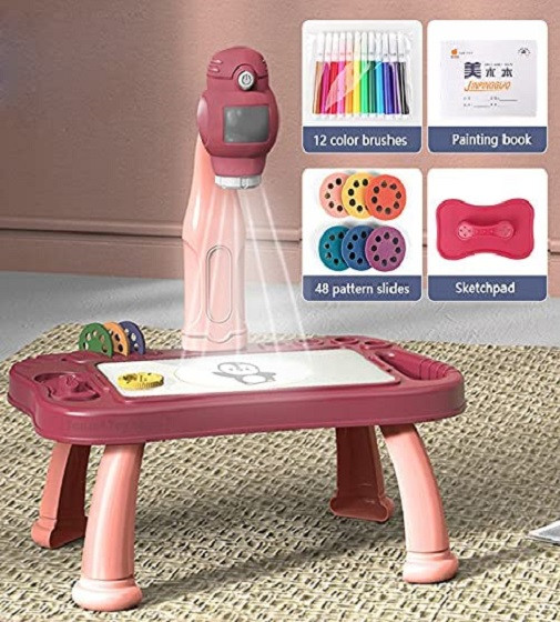 Купити Дитячий світлодіодний столик Orlsen Pink - фото 1