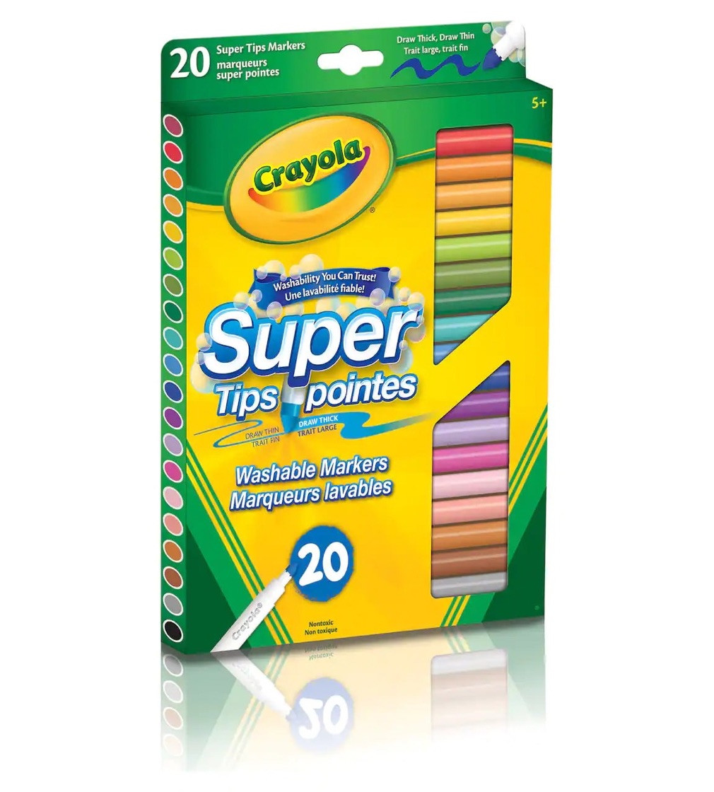 Купити Фломастери маркери Змиваються Crayola Super Tips Markers 20 шт - фото 1
