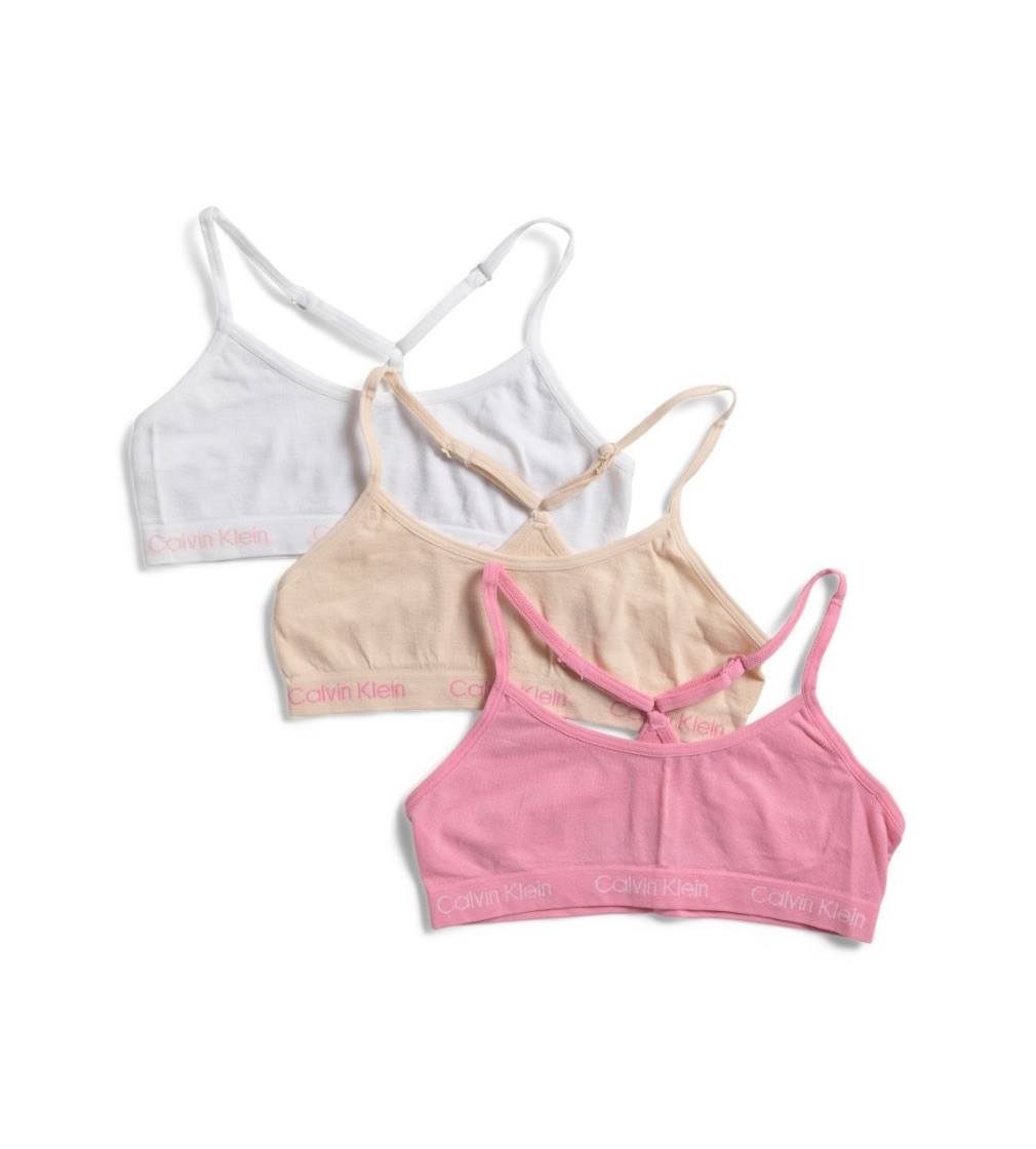 Купити Набір Топів 3 шт CALVIN KLEIN Cotton Cropped White/Pink/Bezh - фото 1