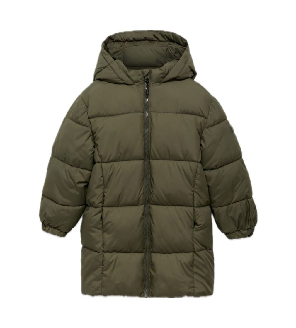 Пальто Mango Anorak largo acolchado Khaki
