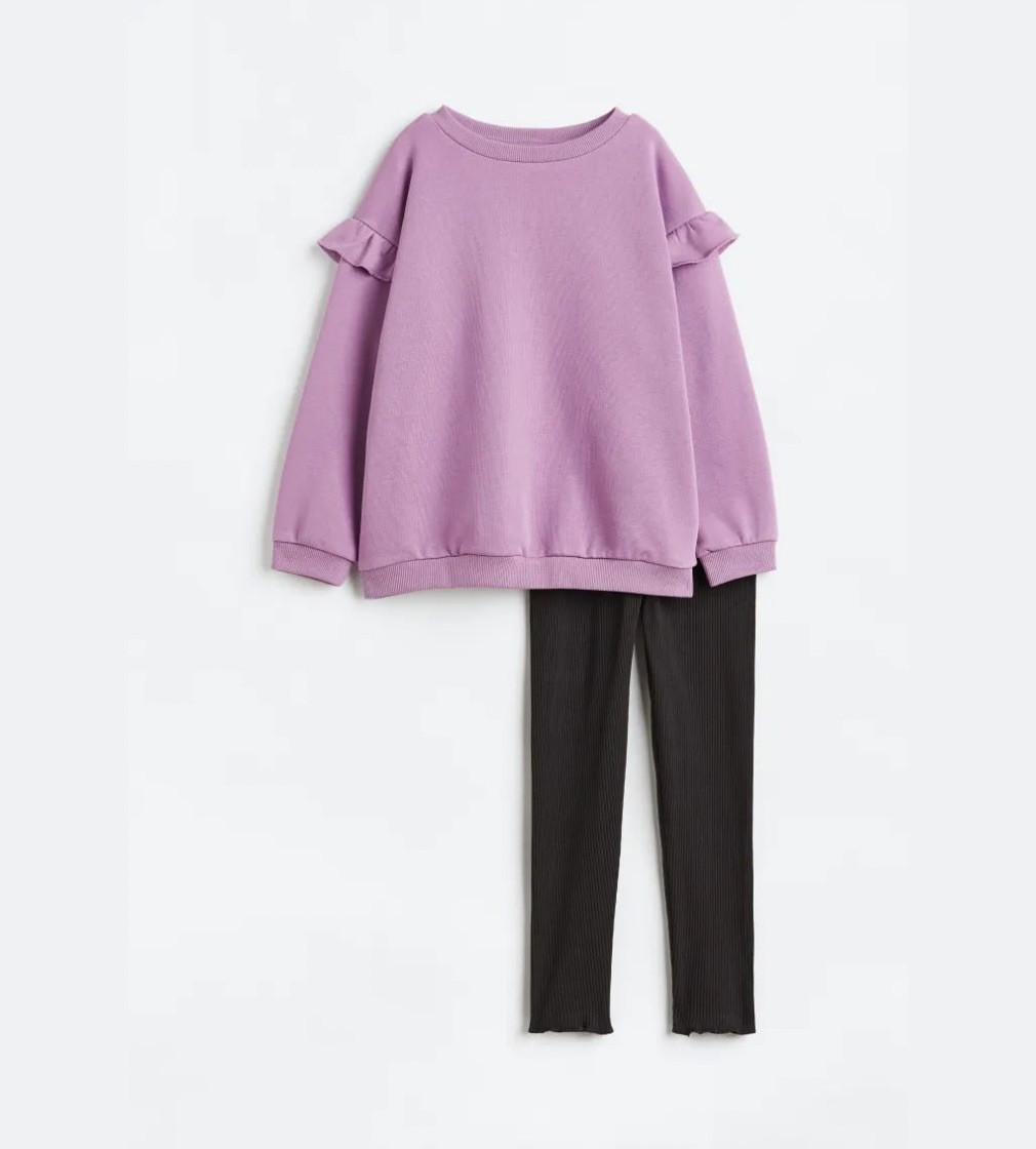 Купить Набор H&M Top and leggings Purple/Black - фото 1