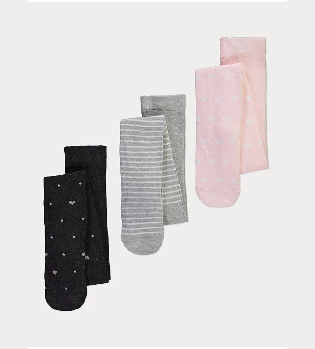 Купити Набір колгот 3шт George Ribbed Cotton Rich Tights 3 Pack Heart Stripe Ribbed - фото 1