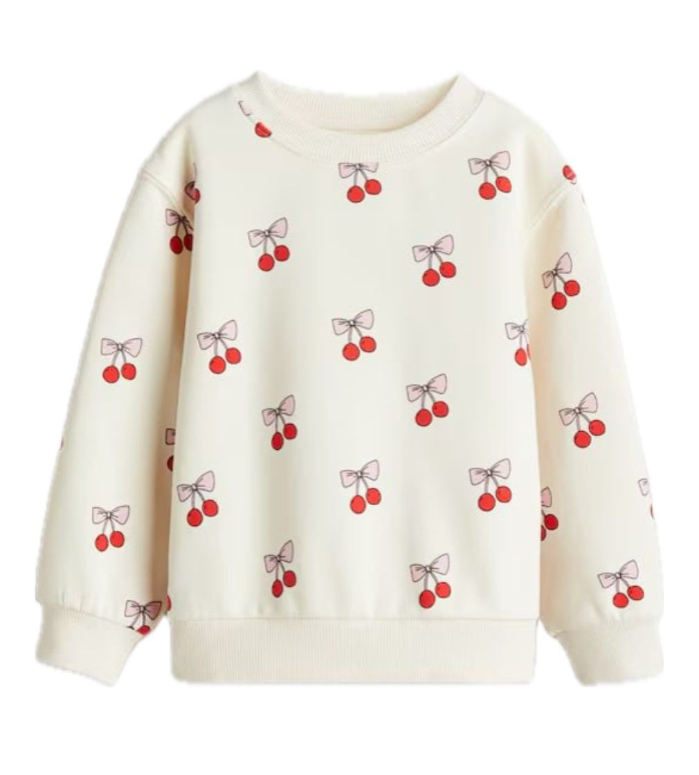 Світшот H&M Printed Cream/Cherries