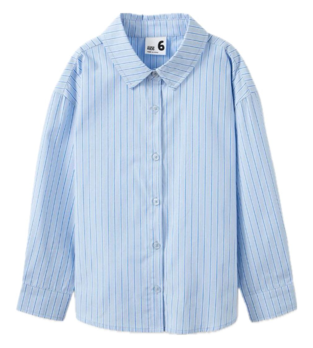 Купить Рубашка Cotton On Bianca Long Sleeve Shirt harbour blue/vanilla stripe - фото 1