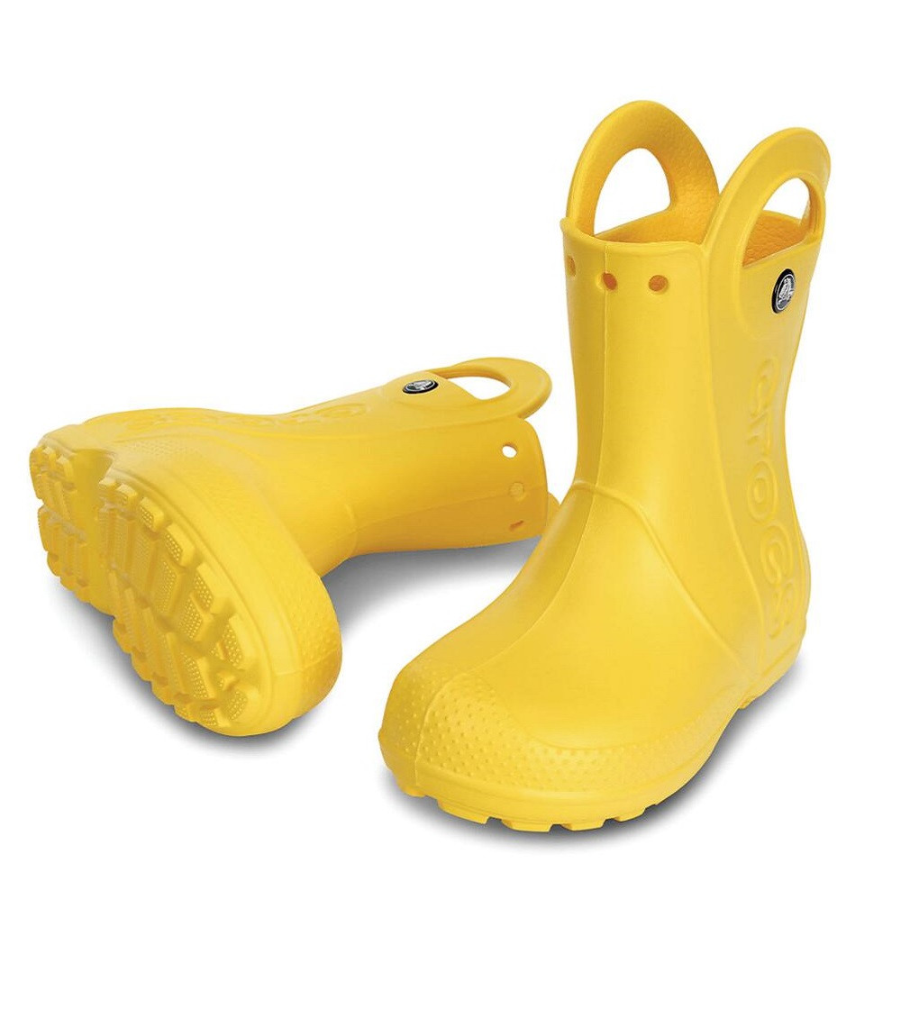 Купить Сапоги резиновые Crocs Handle Rain Boot Kids Yellow - фото 1
