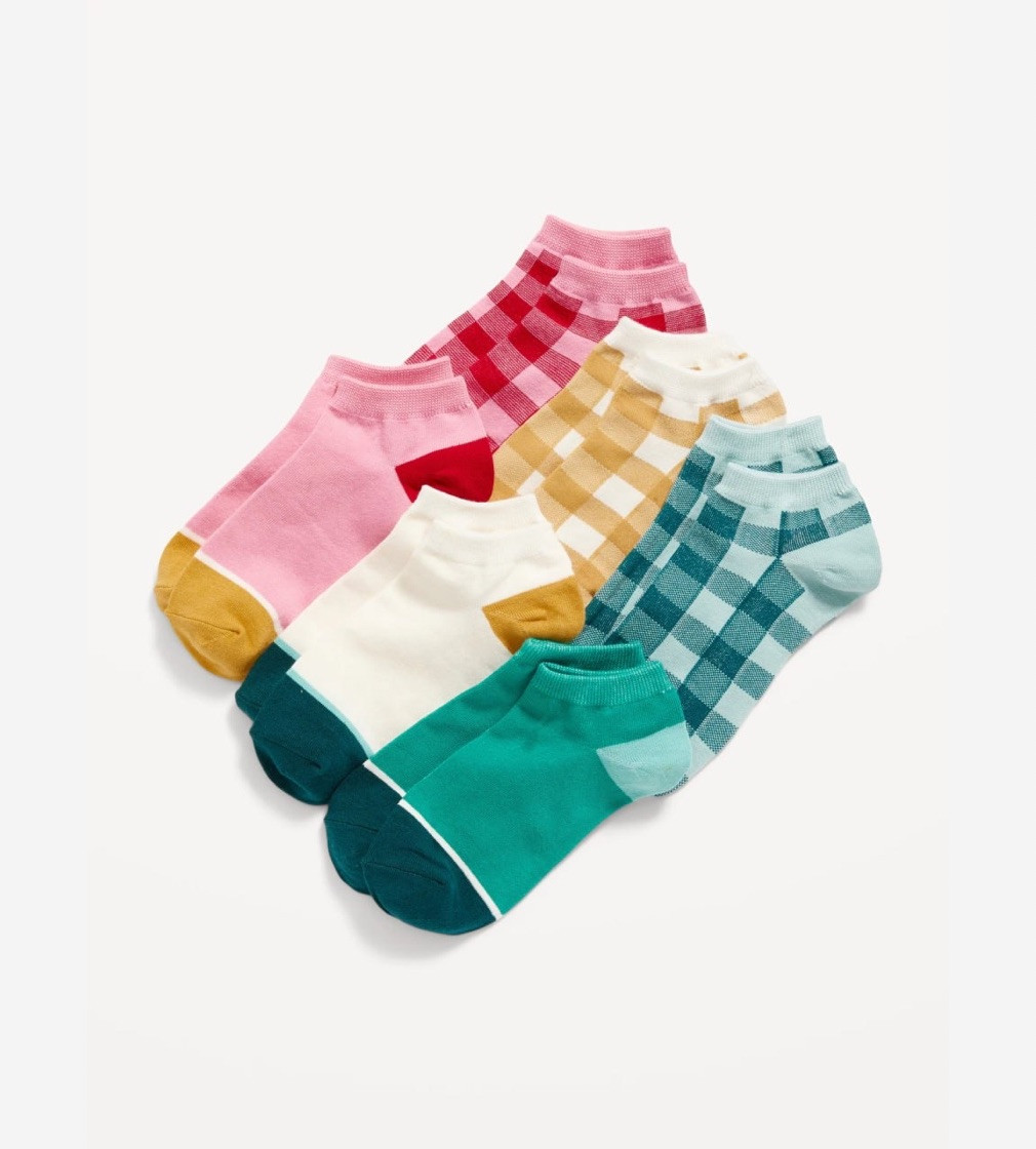 Купить Набор носочков Socks 6-Pack Old Navy Gingham Pink/Green - фото 1