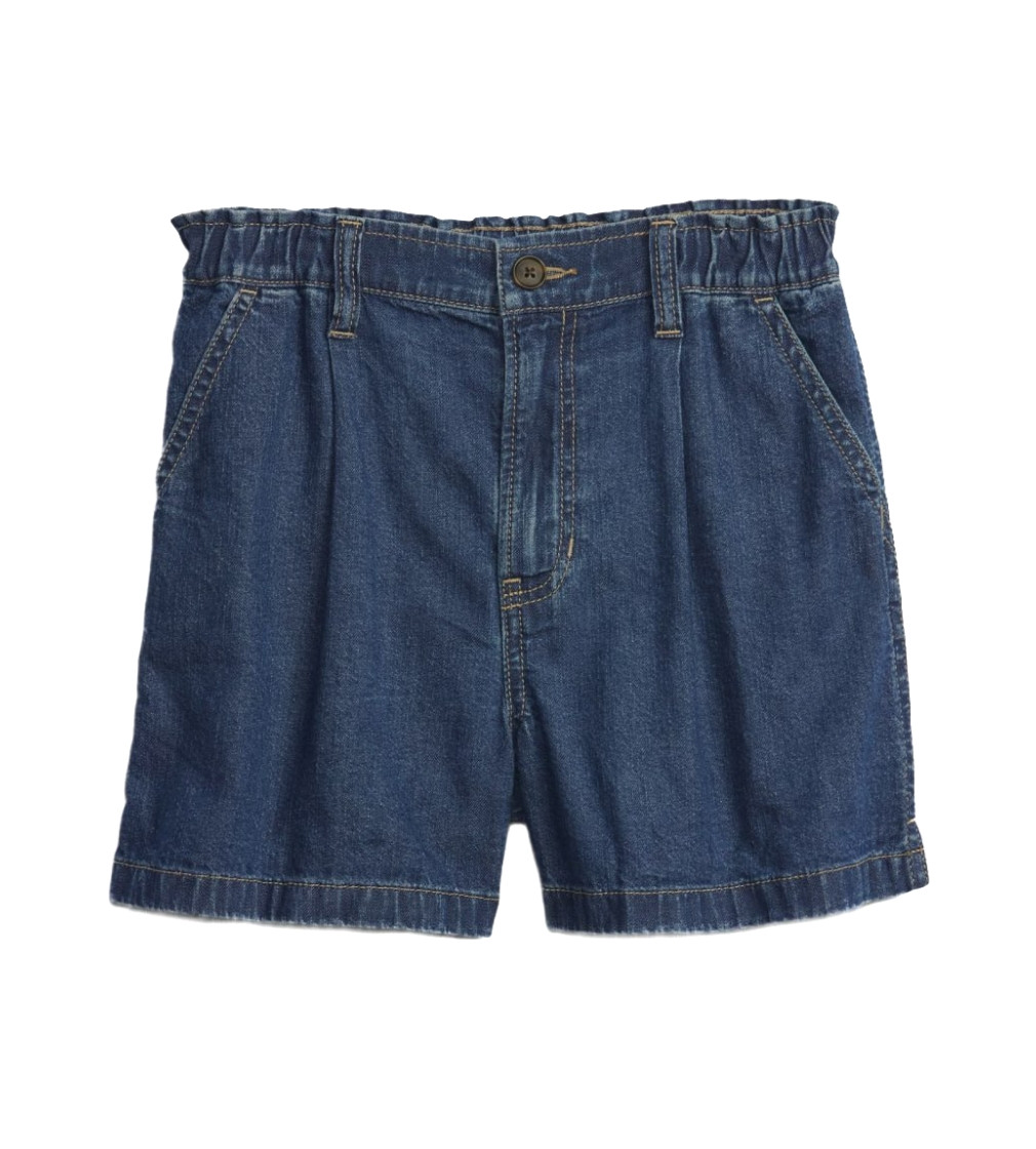 Купить Шорты джинсовые Gap Kids High Rise Pleated Dark wash - фото 1