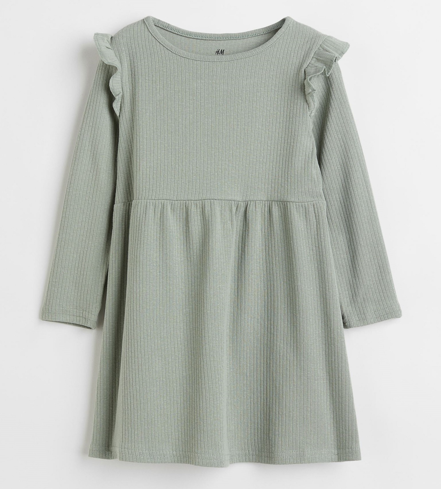 Купить Трикотажное платье в рубчик H&M Sage green - фото 1