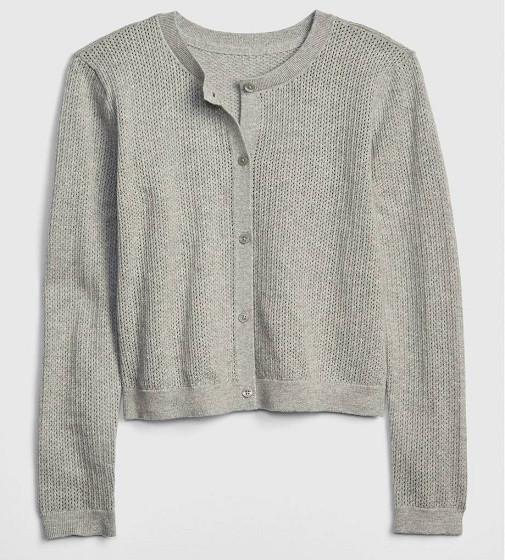 Купить Кардиган Gap Pointelle Cardigan Sweater Grey Heather - фото 1