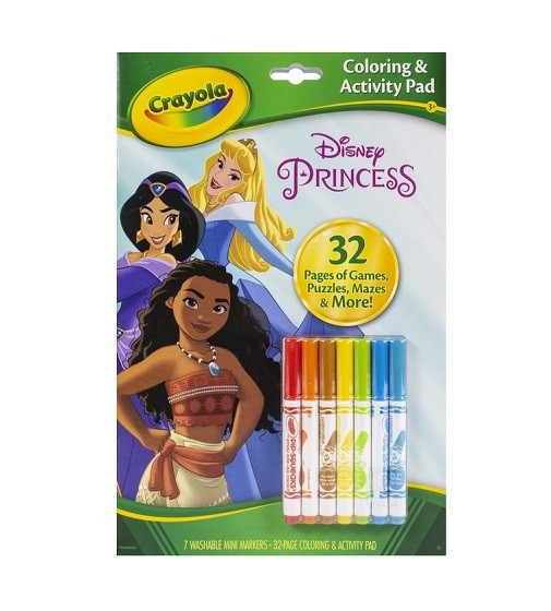 Купить Набор Crayola Раскраска с маркерами Coloring & Activity Pad W/Markers-Disney Princess - фото 1