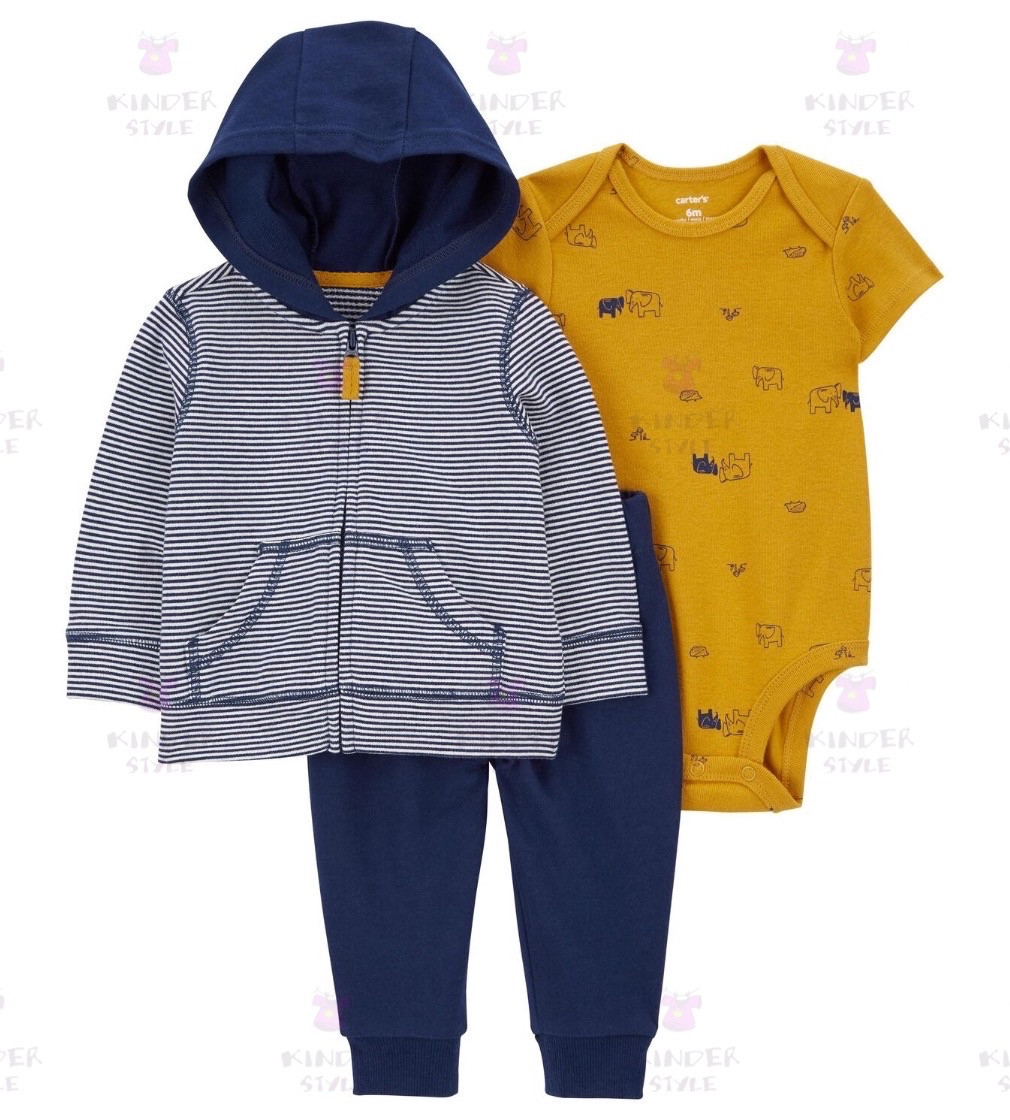 Купити Костюм 3в1 Carters Baby 3-Piece Little Jacket Set Navy/Yellow - фото 1