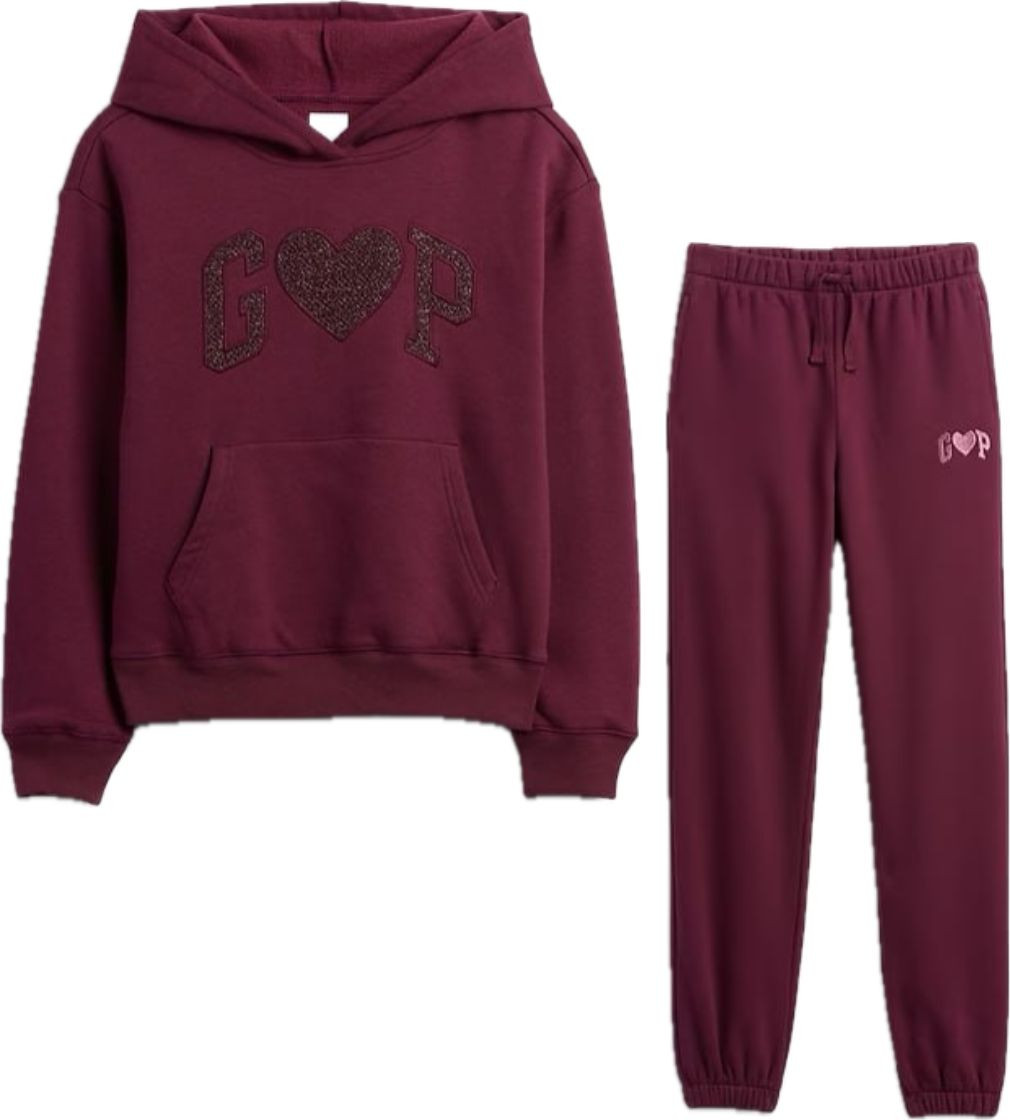 Костюм на флисе Gap Kids Relaxed Gap Logo Burgundy lurex