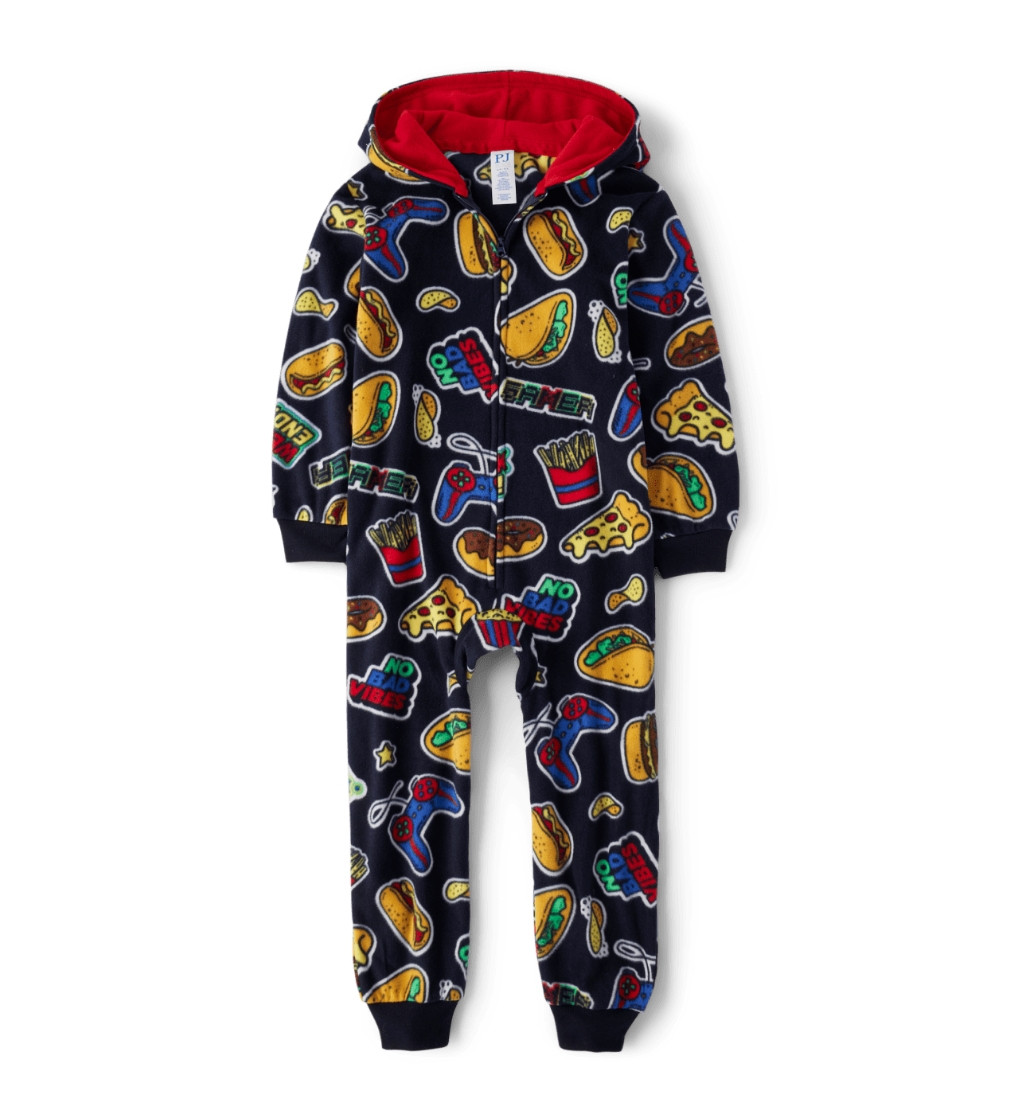 Купить Слип Флисовый The Children's Place Boys Food Fleece One Piece Pajamas - Tidal - фото 1