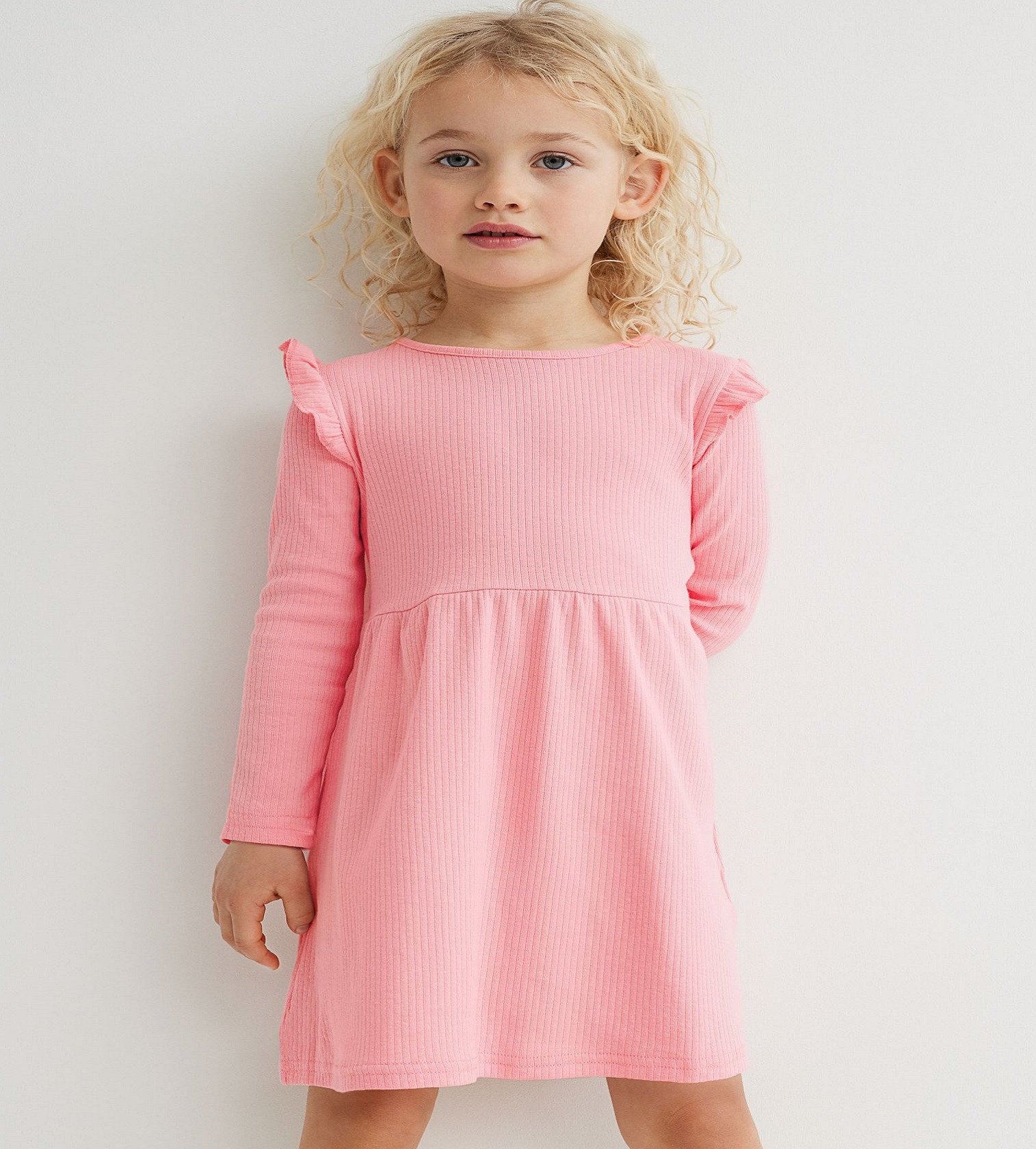 Купить Трикотажное платье в рубчик H&M Light pink - фото 1
