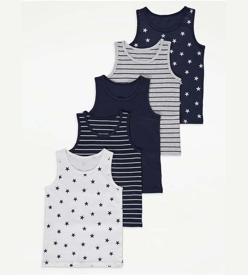 Купить Набор Маек 5шт George Star and Stripe Vests 5 Pack - фото 1