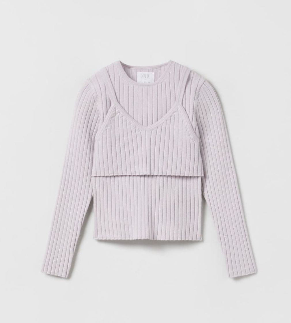 Купить Свитер с топом Zara Рубчик Лиловый - фото 1