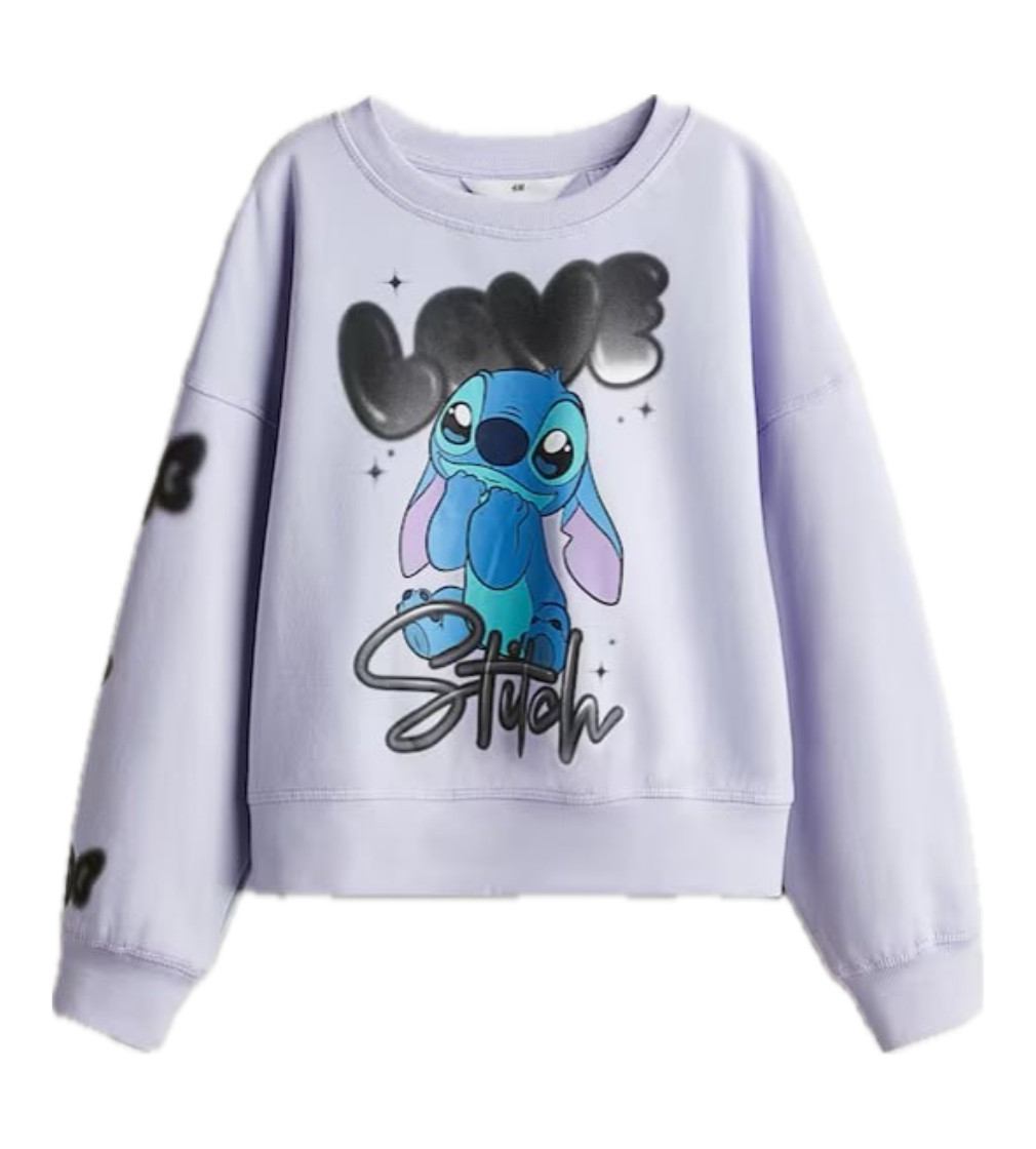 Купити Світшот H&M Print-motif sweatshirt - Purple/Lilo & Stitch - фото 1