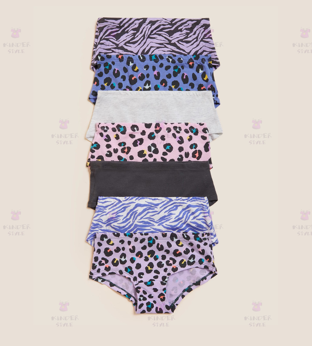 Купити Набір трусиків 7шт M&S Animal Print Леопардик фіолетовий - фото 1