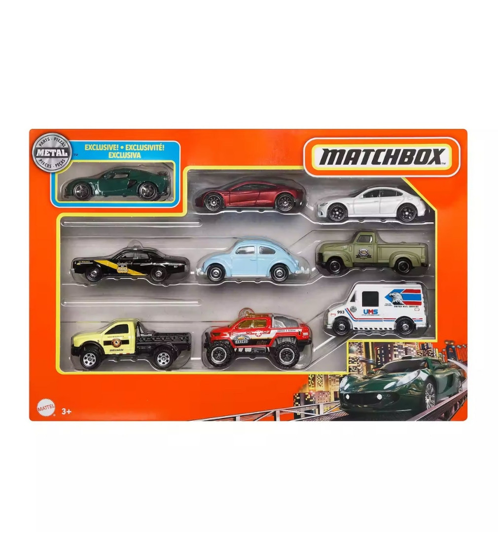 Купити Набір машинок Matchbox 9-Packs Scale Vehicles Mattel Exclusive 9 шт (в асортименті) - фото 1