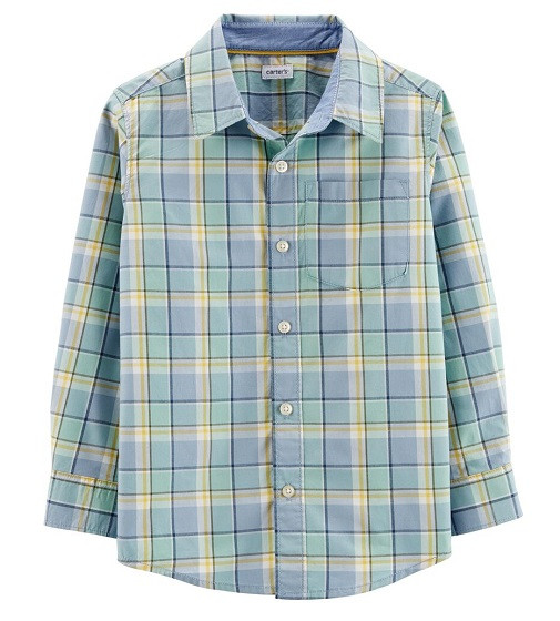 Купить Рубашка Carters Plaid Poplin Green/Blue - фото 1