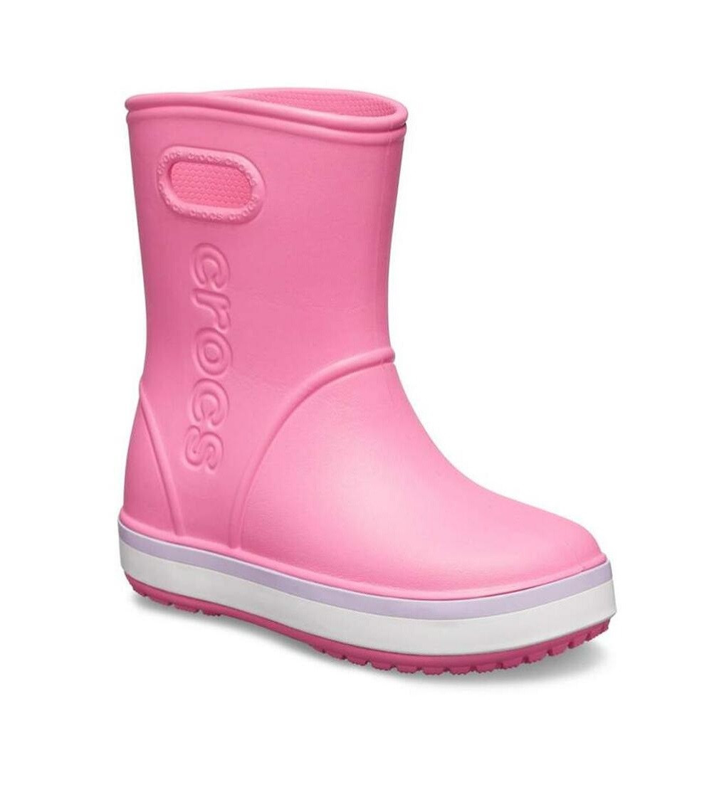 Купить Сапоги резиновые Crocs Handle Rain Boot Kids Pink - фото 1