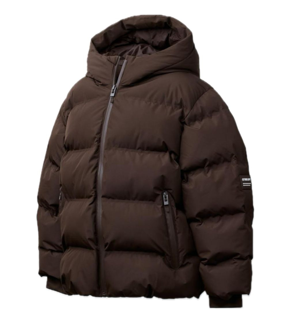 Куртка Стьобана Zara Water-Repellent Quilted Coat Brown