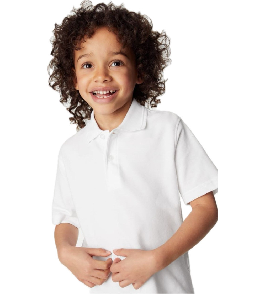 Купить Футболка поло M&S Unisex Stain Resist School Polo Shirts White - фото 1